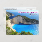 Navagio Beach, Zakynthos, Griechenland Postkarte (Vorne/Hinten)