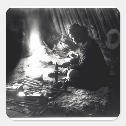 Navaho silversmith, c.1915 quadratischer aufkleber (Vorderseite)