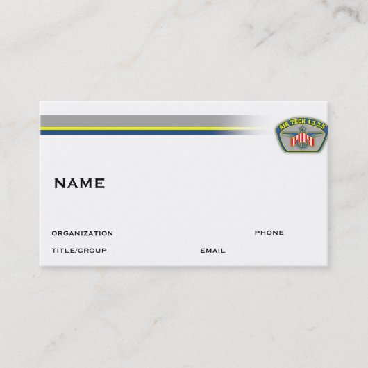 NAVAIR SCHILD-KARTE VISITENKARTE (Vorderseite)