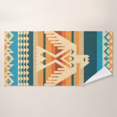 Navajo-abstraktes nahtloses Muster mit Adler Badehandtuch (Badehandtuch)