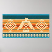 Navajo-abstraktes nahtloses Muster mit Adler Poster (Vorne)