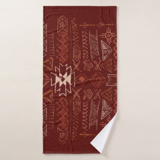 Navajo Aztec: Ethnisches Doodle-Muster. Badehandtuch