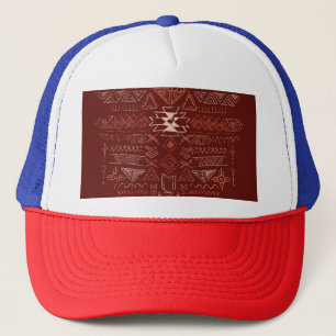 Navajo Aztec: Ethnisches Doodle-Muster. Truckerkappe