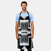 Navajo Black & Gray All-Over Print Schürze (Getragen)