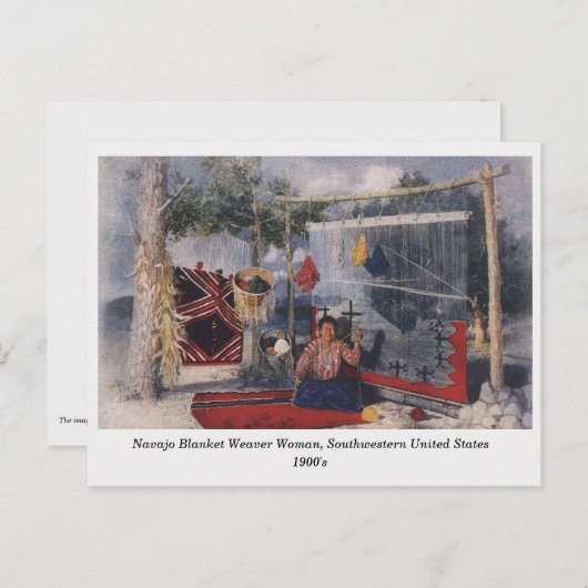 Navajo Blanket Weaver Frau alte Postkarte (Vorne/Hinten)