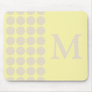Navajo Cream Neutral Dots mit Monogramm Mousepad