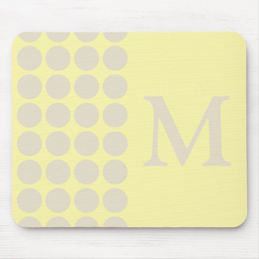 Navajo Cream Neutral Dots mit Monogramm Mousepad (Vorne)
