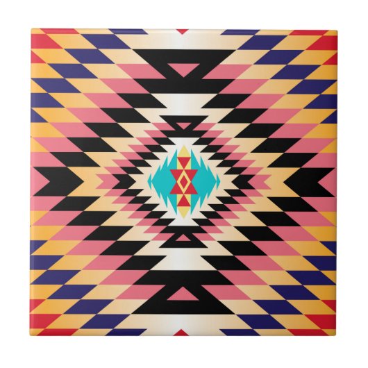 Navajo Design-1 Keramik Tile Fliese (Vorderseite)