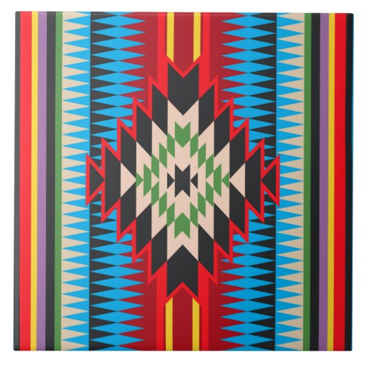 Navajo Design -2 Keramiken Tile Fliese (Vorderseite)