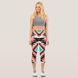 Navajo Design-7 High Waisted Capris