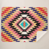 Navajo Design-7 Sherpa Blanket Sherpadecke (Vorderseite (Horizontal))