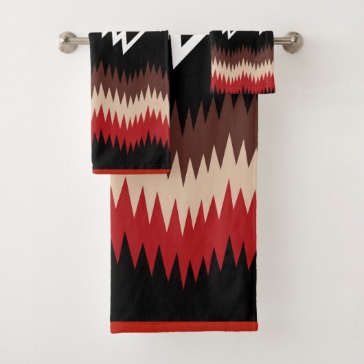 Navajo Design 9 Bath Towel Set (Insitu)