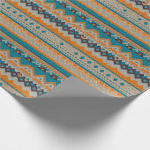 Navajo Design Yellow Türkise Wrapping Paper Geschenkpapier (Ecke)
