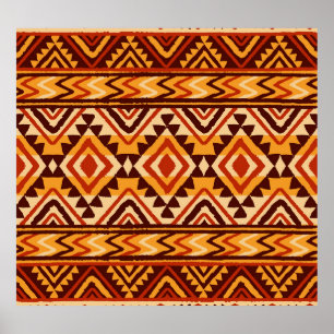 Navajo Ethnic Ornament: Vintag nahtlos Poster