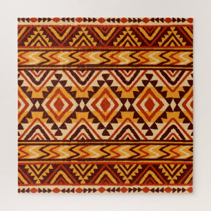 Navajo Ethnic Ornament: Vintag nahtlos Puzzle