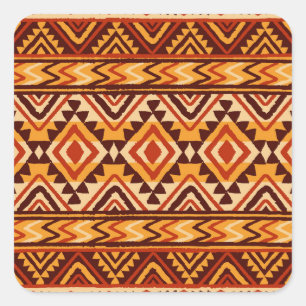 Navajo Ethnic Ornament: Vintag nahtlos Quadratischer Aufkleber