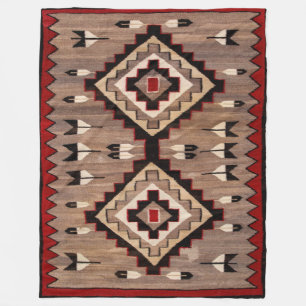 NAVAJO-FEDERMUSTER-TAPETE 1900er Nachdruck Fleecedecke