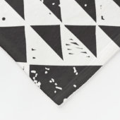 Navajo Geometric: Schwarz-weißes Stamm. Fleecedecke (Ecke)