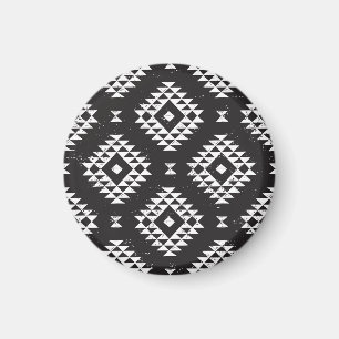Navajo Geometric: Schwarz-weißes Stamm. Magnet