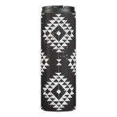 Navajo Geometric: Schwarz-weißes Stamm. Thermosbecher (Rückseite)