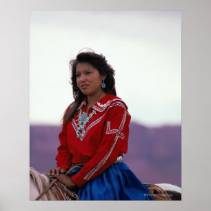 Navajo Girl auf Horseback Poster
