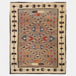 NAVAJO HORSE SADDLE BLANKET PRINT FROM 1900 FLEECEDECKE