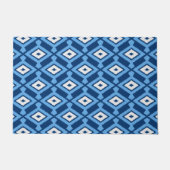 Navajo Ikat Pattern, Indigo und Denim Blue Fußmatte (Vorderseite)