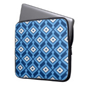 Navajo Ikat Pattern, Indigo und Denim Blue Laptopschutzhülle (Vorderseite Links)