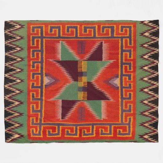 NAVAJO INDIAN 1800S STORSE SADDLE BLANKET FLEECE (Vorderseite (Horizontal))