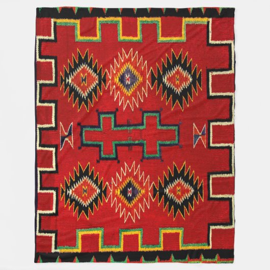 NAVAJO INDIAN 1890 STUNDE SADDLE BLANKET FLEECEDECKE (Vorderseite)