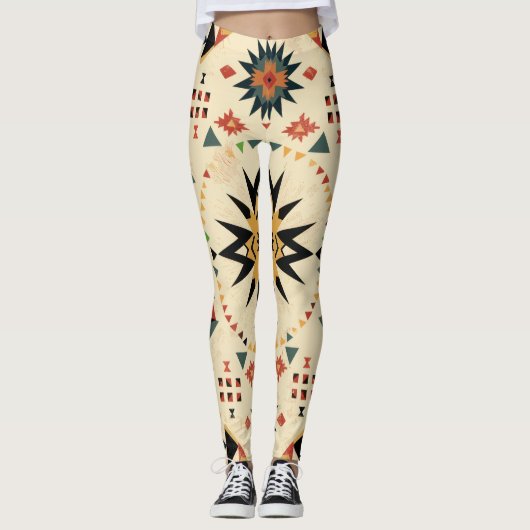 Navajo Inspiriert Aztec Leggings (Vorderseite)