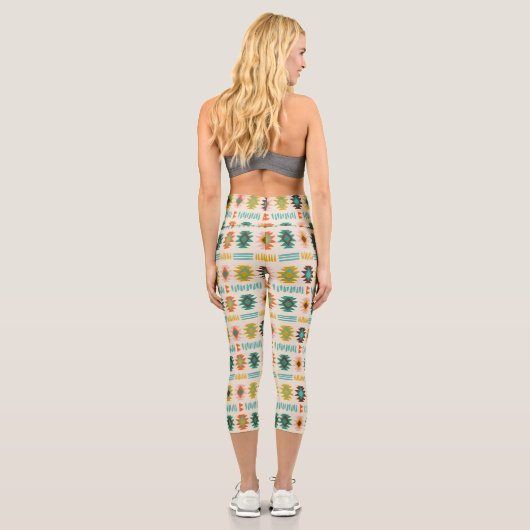 Navajo Native American Pattern Capri Leggings (Rückseite)