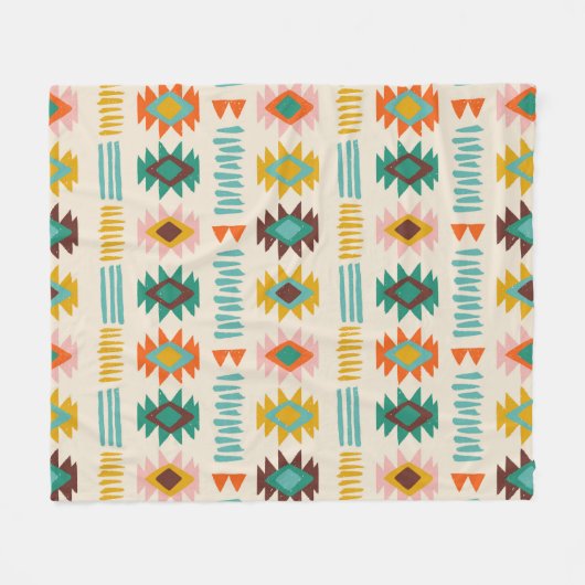 Navajo Native American Pattern Fleecedecke (Vorderseite (Horizontal))