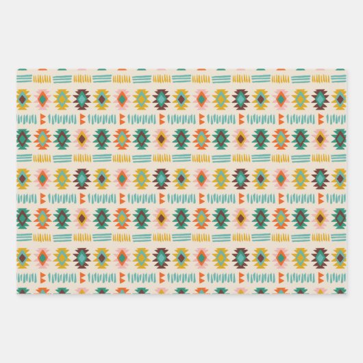 Navajo Native American Pattern Geschenkpapier Set (Vorderseite 3)