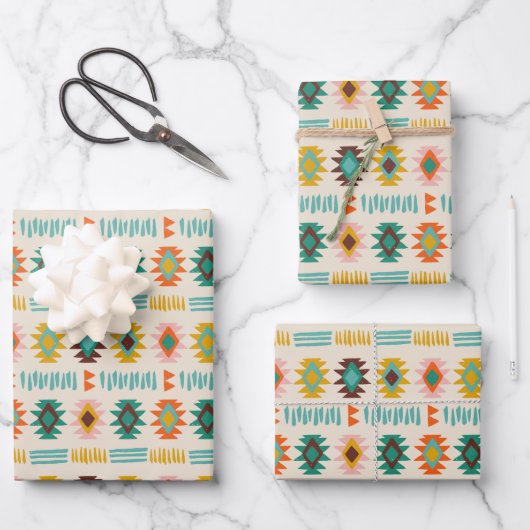 Navajo Native American Pattern Geschenkpapier Set (Vorderseite)
