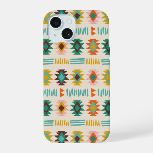 Navajo Native American Pattern iPhone 15 Hülle (Rückseite)