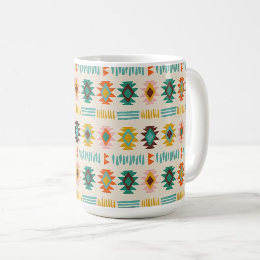 Navajo Native American Pattern Kaffeetasse (VorderseiteRechts)