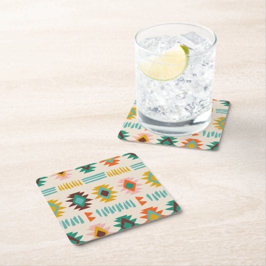 Navajo Native American Pattern Rechteckiger Pappuntersetzer (Vor Ort)