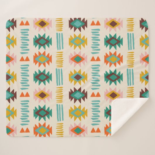 Navajo Native American Pattern Sherpadecke (Vorderseite (Horizontal))