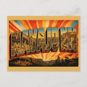 Navajo NM Arizona Cliff Canyon Wald Kunst Postkarte