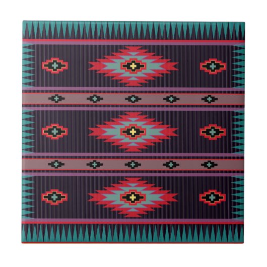 Navajo Pattern Keramik Tile Fliese (Vorderseite)