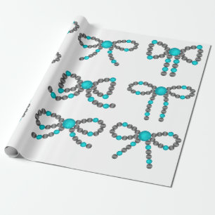 Navajo Pearl Bow mit türkisfarbenem Wrapping Paper Geschenkpapier