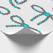 Navajo Pearl Bow mit türkisfarbenem Wrapping Paper Geschenkpapier (Ecke)