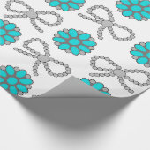 Navajo Pearl Turquoise Jewelise Wrapping Paper Geschenkpapier (Ecke)