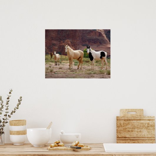 Navajo Pferde laufen kostenlos auf dem Canyon Floo Poster (Küche)