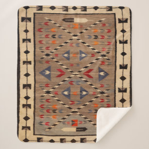 NAVAJO-PFERDESATTELDECKEN-DRUCK VON 1900 SHERPADECKE