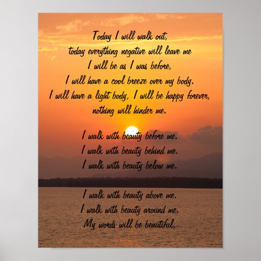 Navajo Prayer Poster (Vorne)