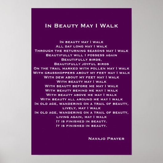 Navajo Prayer Poster (Vorne)