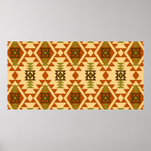 Navajo Stil ethnische Stämme geometrische nahtlose Poster
