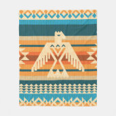 Navajo style abstract seamless pattern with eagle  fleecedecke (Vorderseite)
